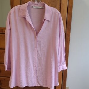 Simons Light Pink Button-Up Blouse